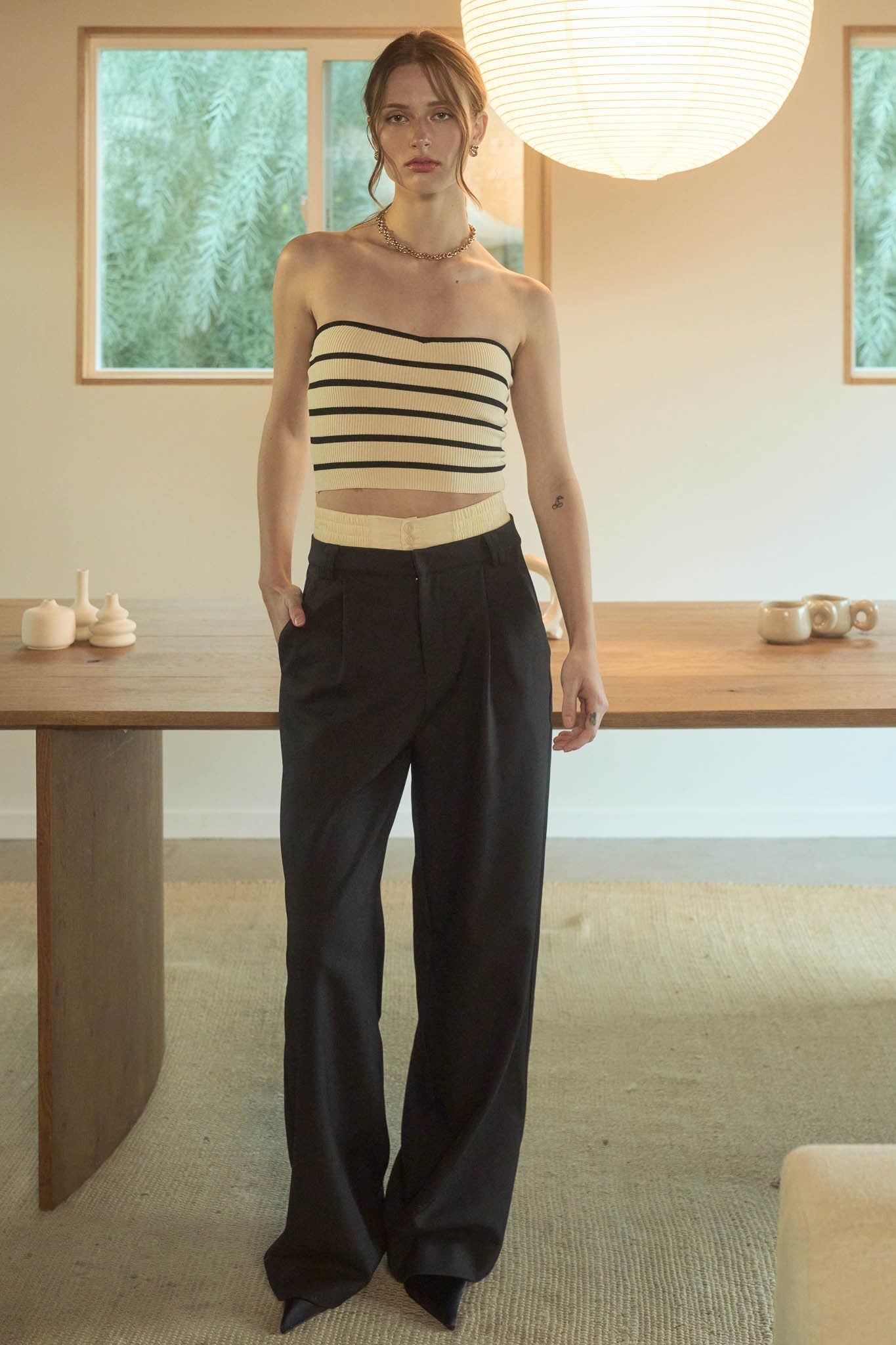 TOP STRAPLESS A RAYAS