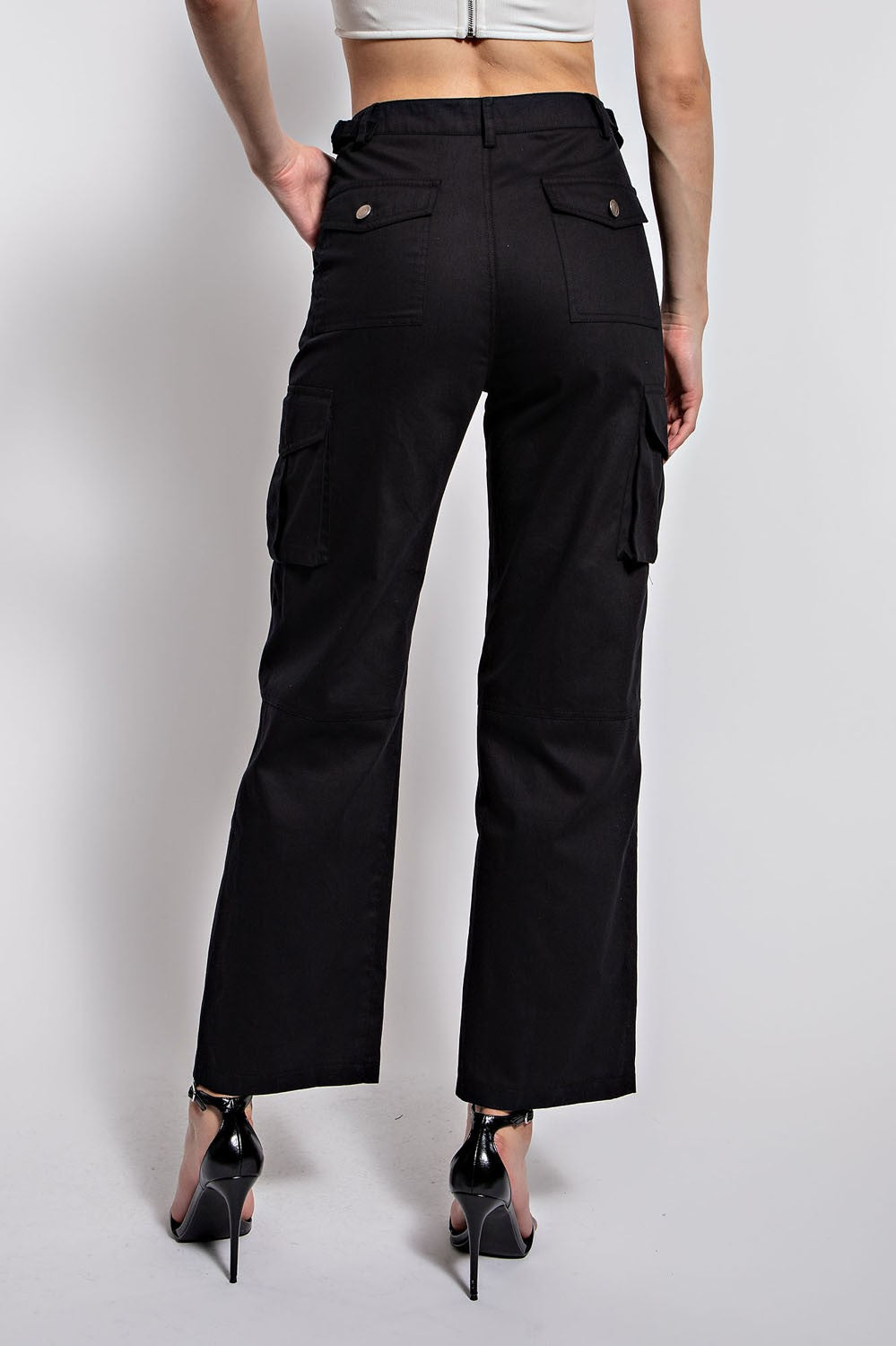 Pantalon cargo con ajuste en cintura