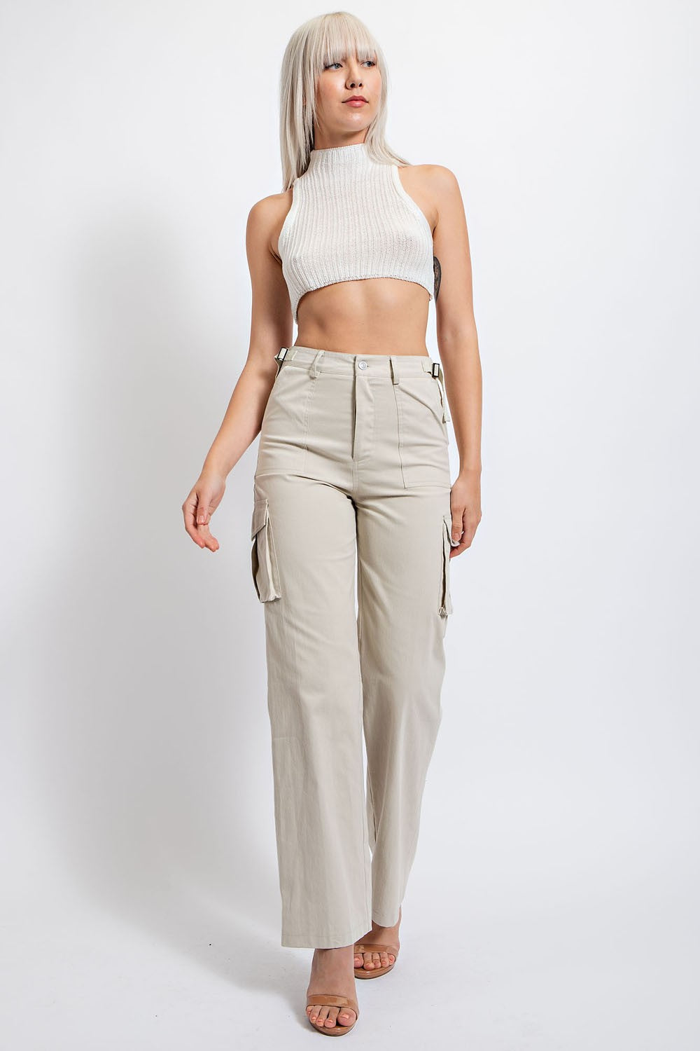 Pantalon cargo con ajuste en cintura