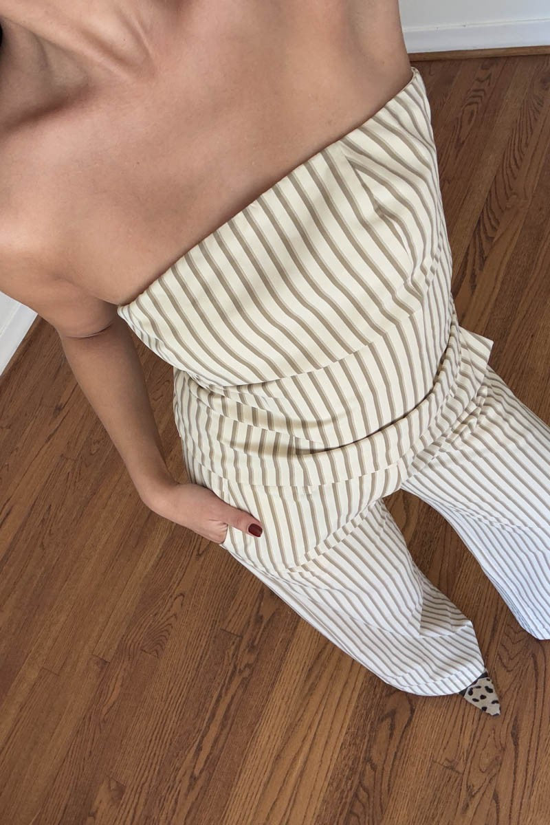 SET DE TOP STRAPPLE & PANTALON A RAYAS