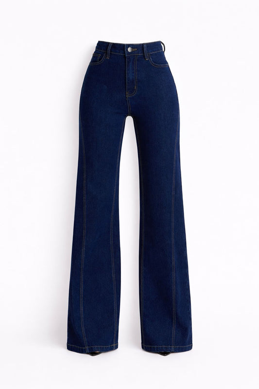 PANTALON FLARE DARK WASH