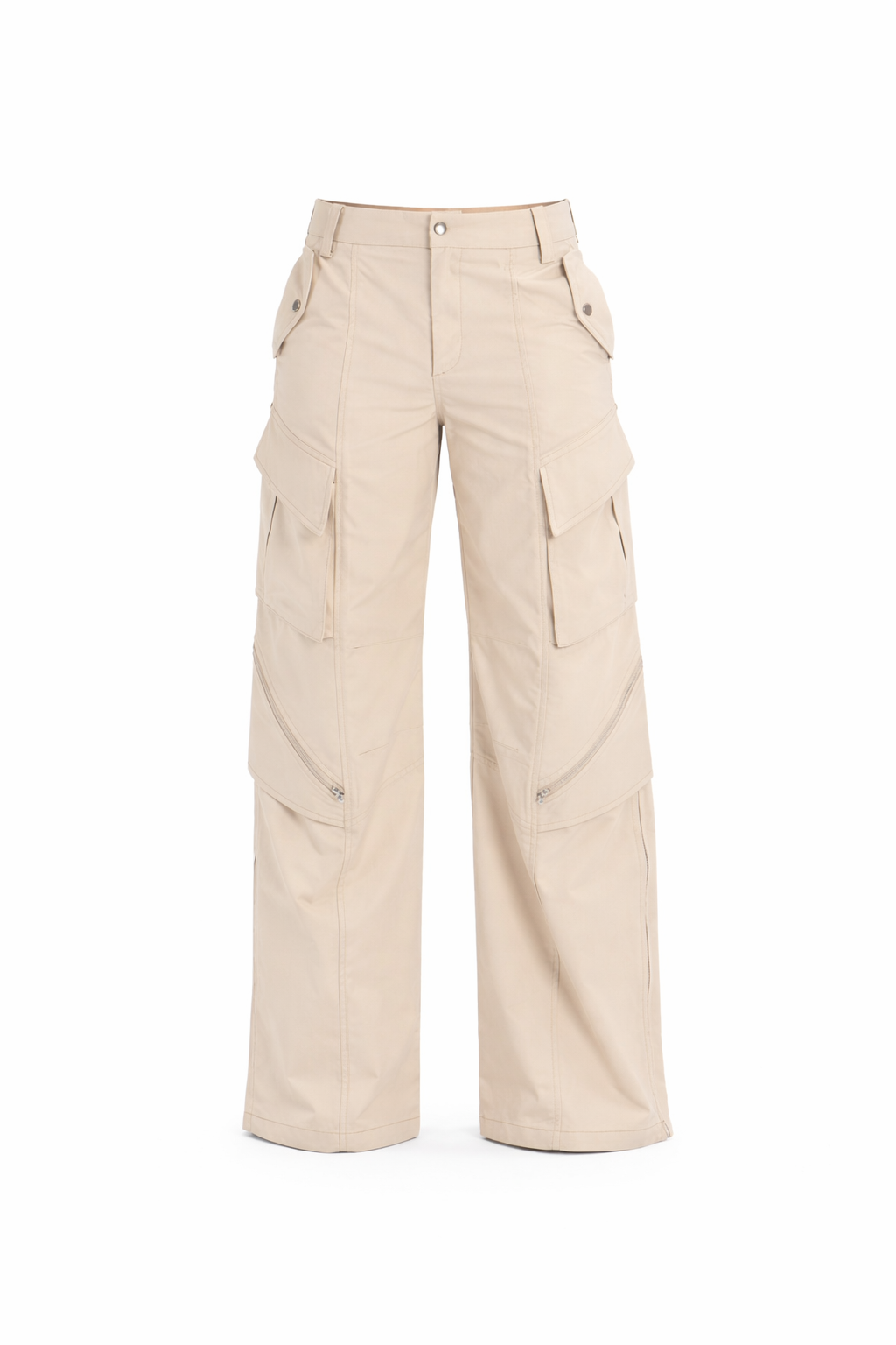 PANTALON CARGO DE CINTURA ALTA IVORY