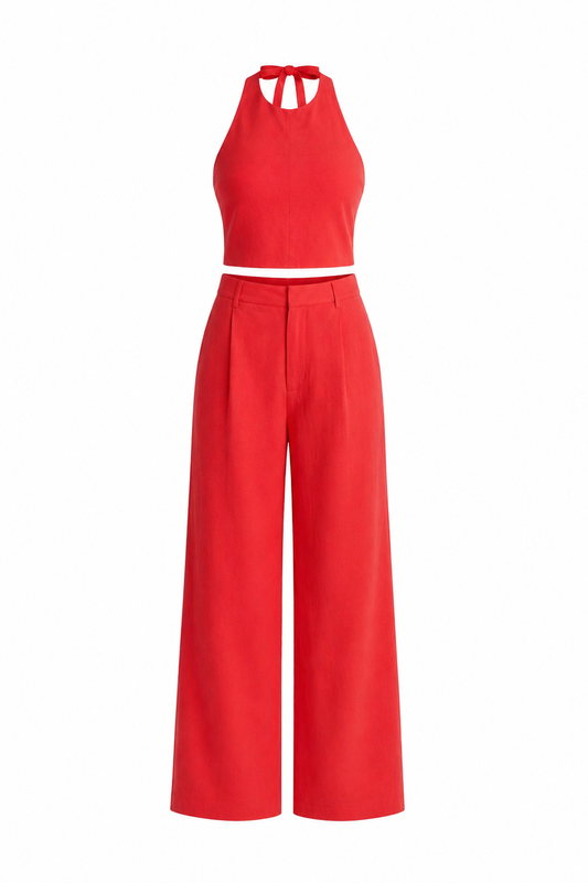 SET DE TOP HALTER Y PANTALÓN