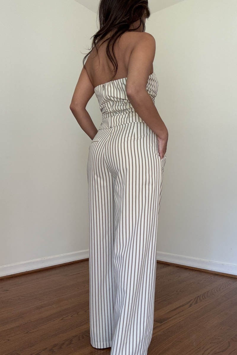SET DE TOP STRAPPLE & PANTALON A RAYAS