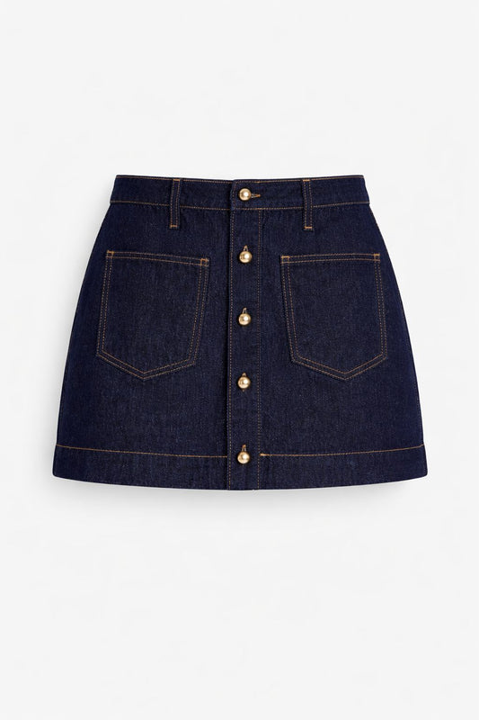 FALDA DE MEZCLILLA CON BOTONES DELANTEROS