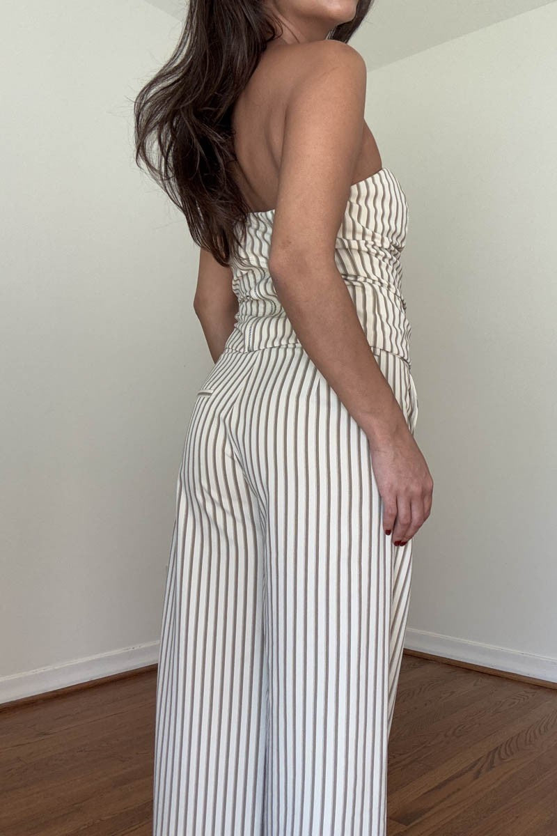 SET DE TOP STRAPPLE & PANTALON A RAYAS