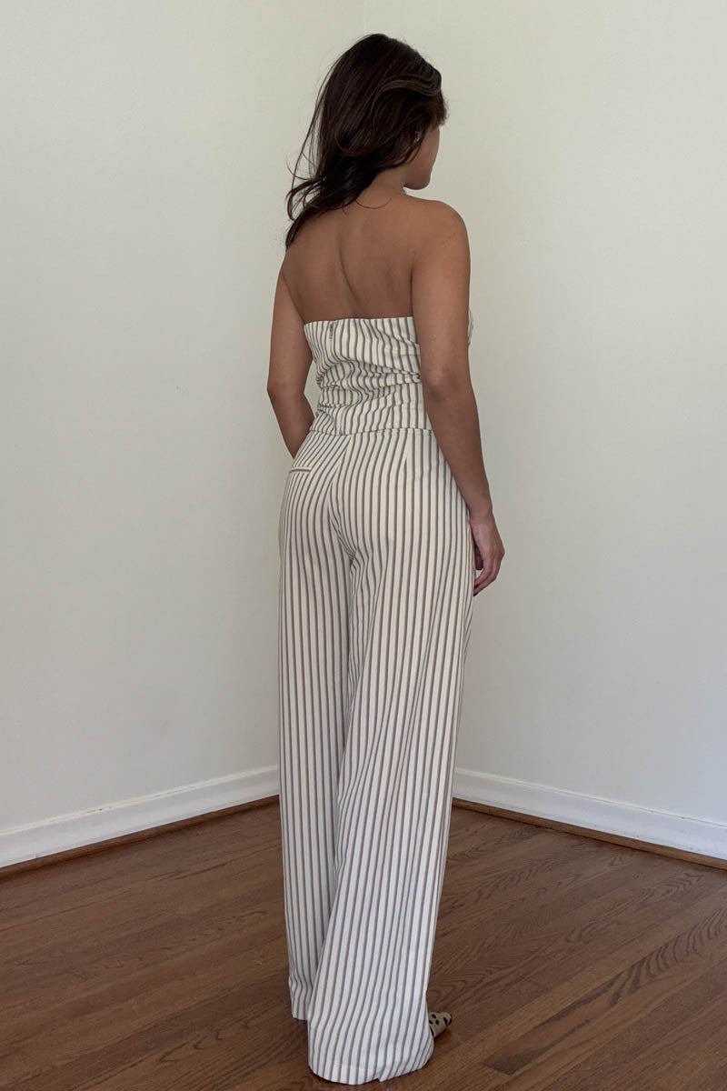 SET DE TOP STRAPPLE & PANTALON A RAYAS